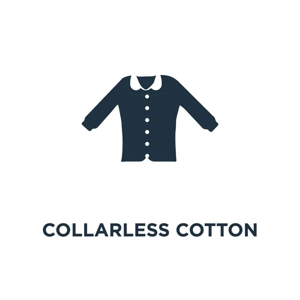 Collarless Cotton Shirt Pictogram Zwarte Gevuld Vectorillustratie Collarless Cotton Shirt — Stockvector