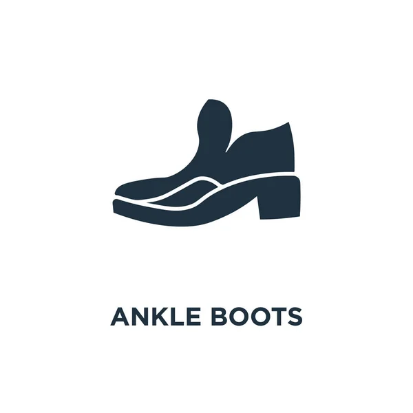 Ankel Boots Ikonen Svart Fyllt Vektorillustration Ankel Boots Symbol Vit — Stock vektor