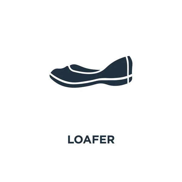 Ikon Pemalas Ilustrasi Vektor Berisi Hitam Loafer Simbol Pada Latar - Stok Vektor