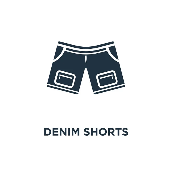 Ikon Denim Shorts Ilustrasi Vektor Berisi Hitam Simbol Denim Shorts - Stok Vektor