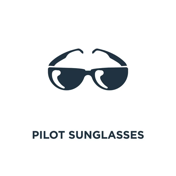 Pilot Sunglasses Icon Black Filled Vector Illustration Pilot Sunglasses Symbol — Stock Vector