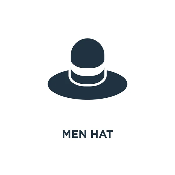 Hombre Sombrero Icono Ilustración Vectorial Negra Hombres Sombrero Símbolo Sobre — Vector de stock