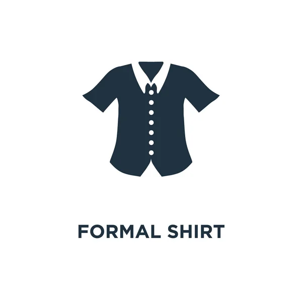 Icono Camisa Formal Ilustración Vectorial Negra Símbolo Camisa Formal Sobre — Vector de stock