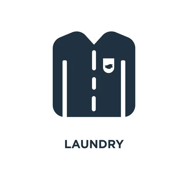 Laundry Icon Black Filled Vector Illustration Laundry Symbol White Background — Stock Vector