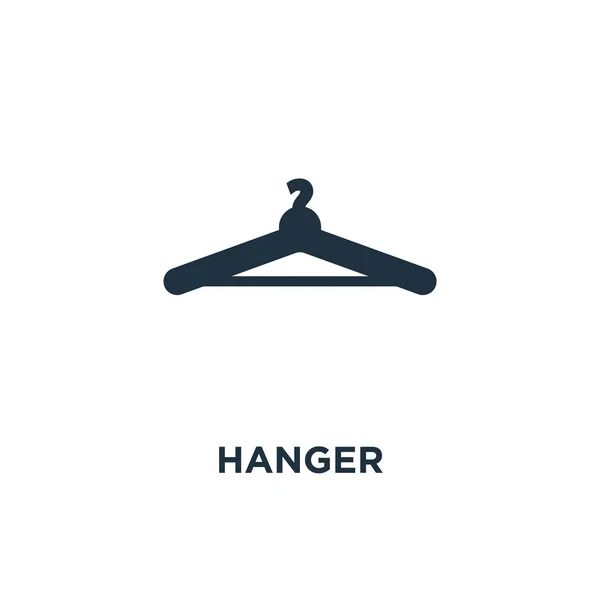 Hanger Pictogram Zwarte Gevuld Vectorillustratie Hanger Symbool Witte Achtergrond Kan — Stockvector