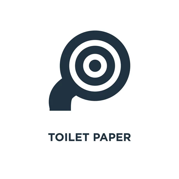 Toalettpapper Ikonen Svart Fyllt Vektorillustration Toalettpapper Symbol Vit Bakgrund Kan — Stock vektor