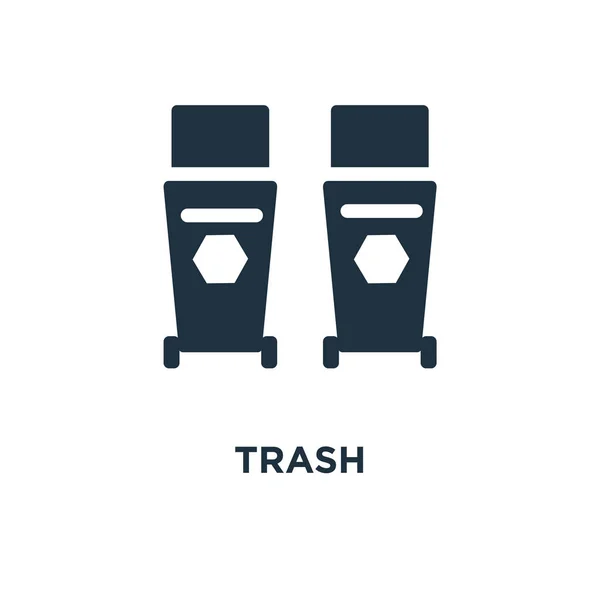 Trash Icon Black Filled Vector Illustration Trash Symbol White Background — Stock Vector