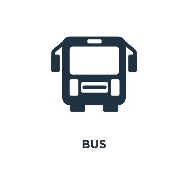 Ikona Autobus Black Wypełnione Ilustracji Wektorowych Autobus Symbol Białym Tle — Wektor stockowy