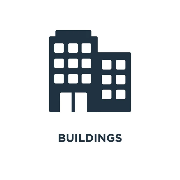 Εικονίδιο Κτίρια Μαύρο Γεμάτο Εικονογράφηση Φορέα Κτίρια Σύμβολο Άσπρο Φόντο — Διανυσματικό Αρχείο