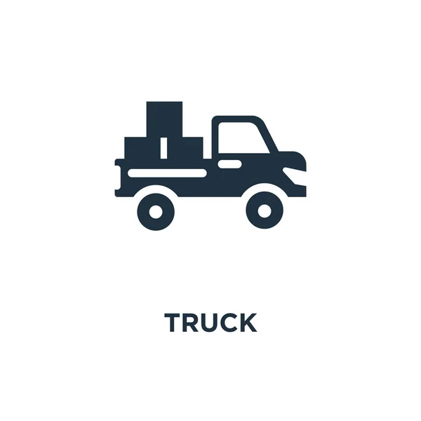 Truck Icon Black Filled Vector Illustration Truck Symbol White Background — Stock Vector