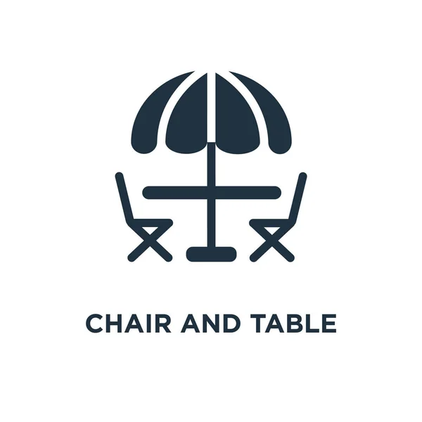 Stuhl Und Tisch Schwarz Gefüllte Vektorabbildung Stuhl Und Tisch Symbol — Stockvektor