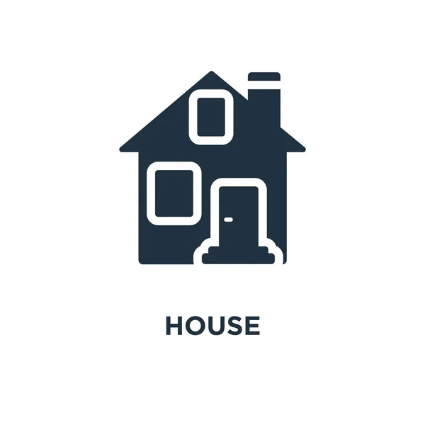 Ícone Casa Ilustração Vetorial Cheia Preto Símbolo Casa Fundo Branco —  Vetores de Stock