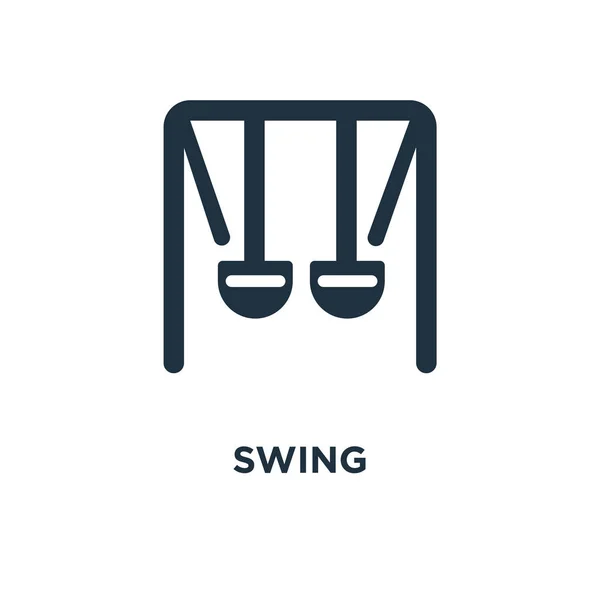 Swing Ikone Schwarz Gefüllte Vektorabbildung Swing Symbol Auf Weißem Hintergrund — Stockvektor