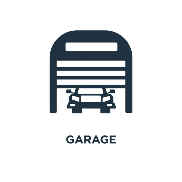Icona Del Garage Illustrazione Vettoriale Riempita Nera Simbolo Garage Sfondo — Vettoriale Stock
