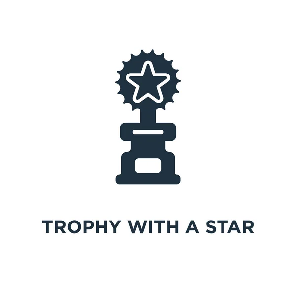 Trofeum Ikona Gwiazdki Black Wypełnione Ilustracji Wektorowych Trofeum Symbolem Gwiazdy — Wektor stockowy