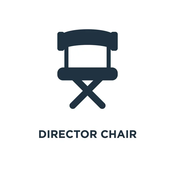 Director Chair icon. Black filled vector illustration. Director Chair symbol on white background. Can be used in web and mobile.