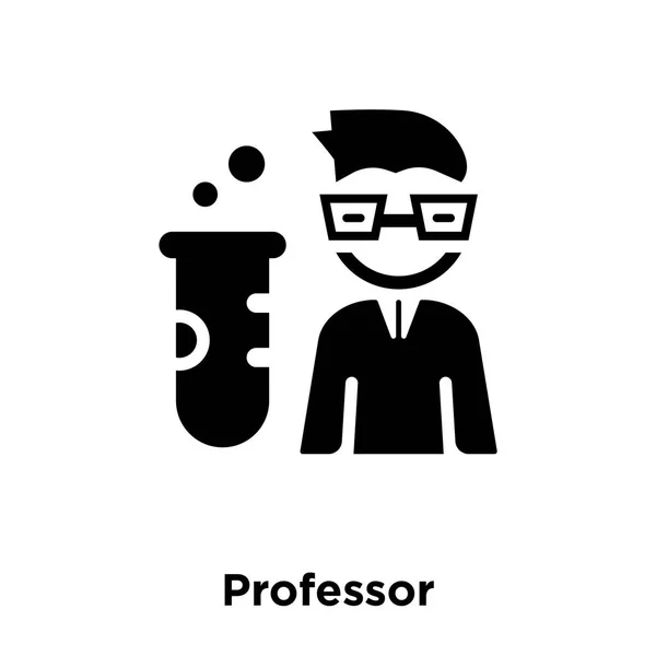 白い背景に 透明な背景に教授のサインのロゴのコンセプトに分離された教授のアイコン ベクトルいっぱい黒い記号 — ストックベクタ