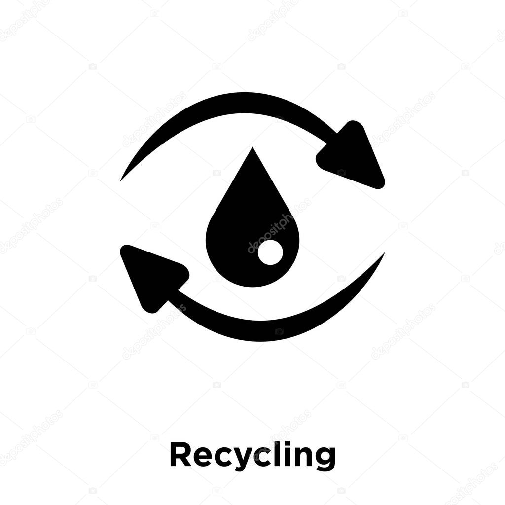 Recycling icon vector isolated on white background, logo concept of Recycling sign on transparent background, filled black symbol