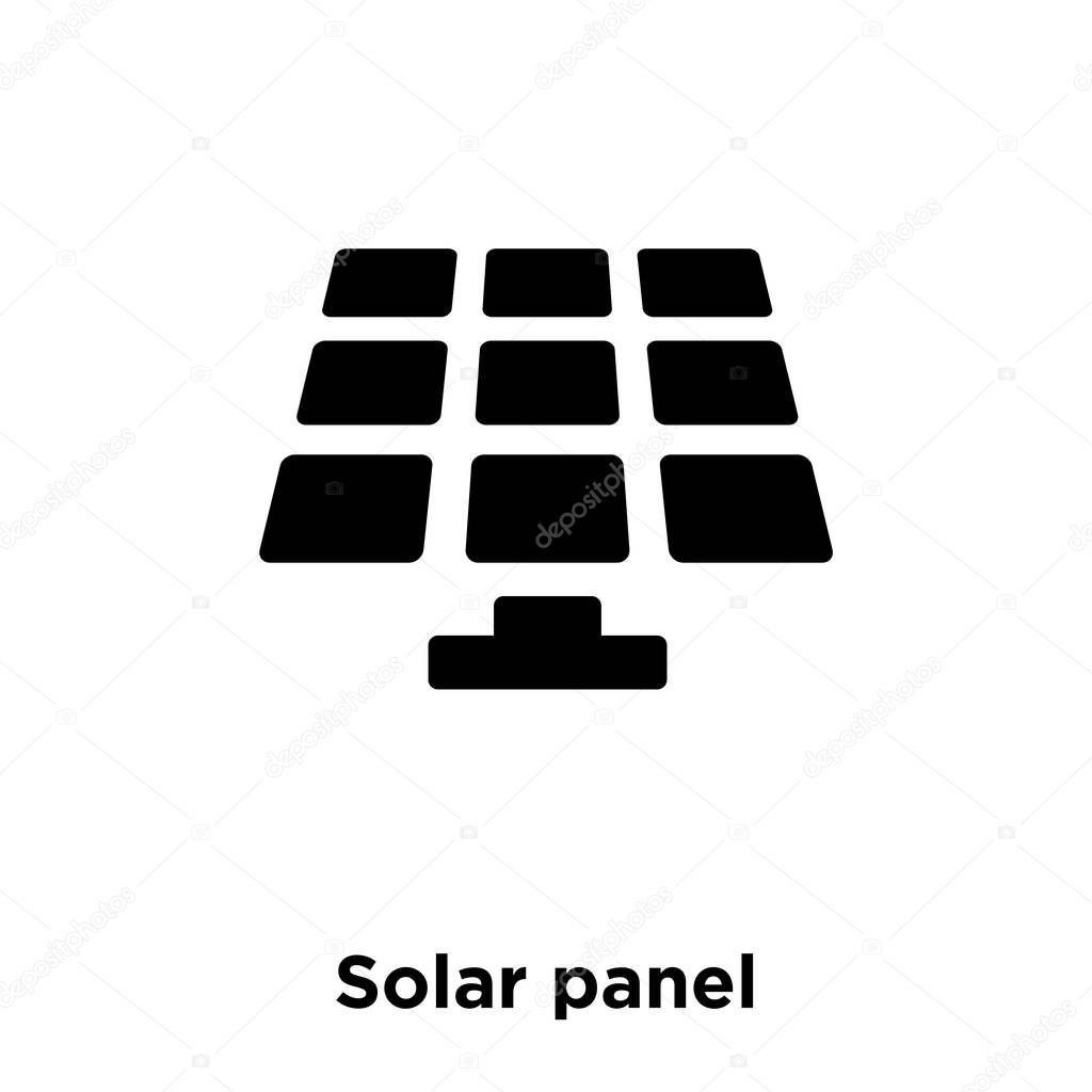 Solar panel icon vector isolated on white background, logo concept of Solar panel sign on transparent background, filled black symbol