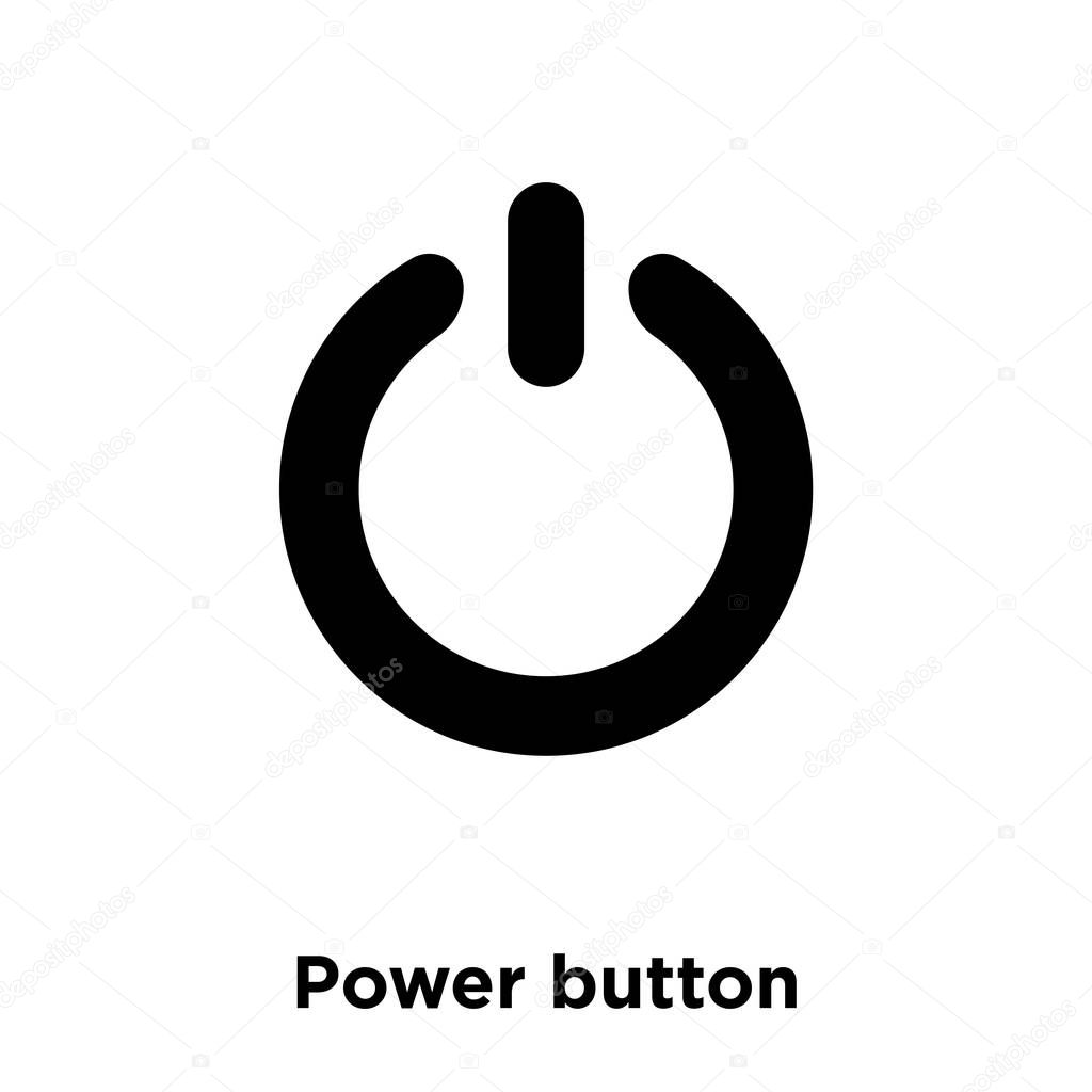 Power button icon vector isolated on white background, logo concept of Power button sign on transparent background, filled black symbol