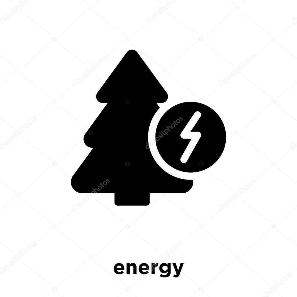Green energy icon vector isolated on white background, logo concept of Green energy sign on transparent background, filled black symbol