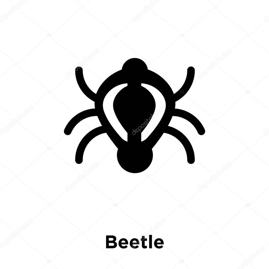 Beetle icon vector isolated on white background, logo concept of Beetle sign on transparent background, filled black symbol