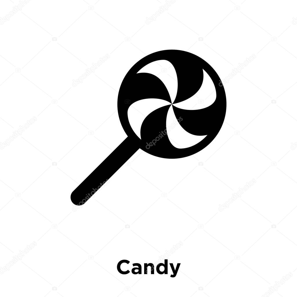 Candy icon vector isolated on white background, logo concept of Candy sign on transparent background, filled black symbol