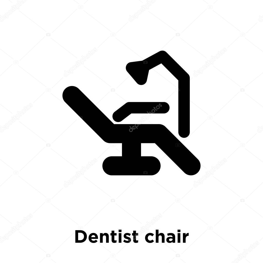 Dentist chair icon vector isolated on white background, logo concept of Dentist chair sign on transparent background, filled black symbol