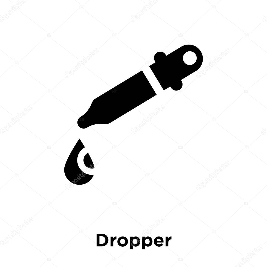 Dropper icon vector isolated on white background, logo concept of Dropper sign on transparent background, filled black symbol
