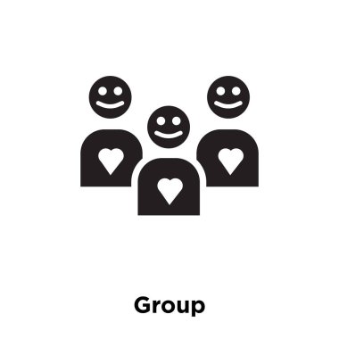 Beyaz arka plan, logo şeffaf arka plan, grup işareti kavramı üzerinde izole grup simge vektör siyah sembol dolu