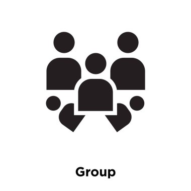 Beyaz arka plan, logo şeffaf arka plan, grup işareti kavramı üzerinde izole grup simge vektör siyah sembol dolu