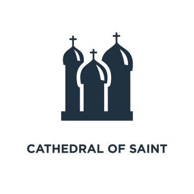 Saint basil simgesinin Katedrali. Siyah vektör çizim dolu. Beyaz arka plan aziz basil sembolü katedral. Web ve mobil kullanılabilir.
