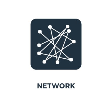 Ağ simgesini. Siyah vektör çizim dolu. Beyaz arka plan ağ sembolü. Web ve mobil kullanılabilir.