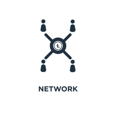 Ağ simgesini. Siyah vektör çizim dolu. Beyaz arka plan ağ sembolü. Web ve mobil kullanılabilir.