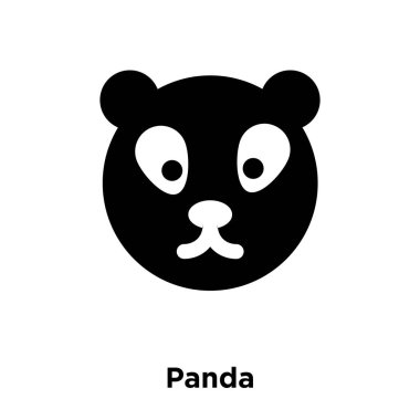 Beyaz arka plan, logo şeffaf arka plan, Panda işareti kavramı üzerinde izole panda simge vektör siyah sembol dolu