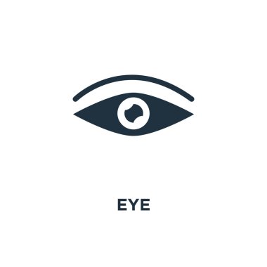 Göz simgesini. Siyah vektör çizim dolu. Göz simgesi beyaz arka plan üzerinde. Web ve mobil kullanılabilir.