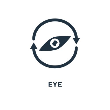 Göz simgesini. Siyah vektör çizim dolu. Göz simgesi beyaz arka plan üzerinde. Web ve mobil kullanılabilir.