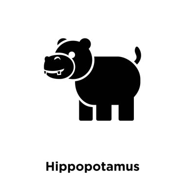 Beyaz arka plan, logo şeffaf arka plan, su aygırı işareti kavramı üzerinde izole su aygırı simge vektör siyah sembol dolu