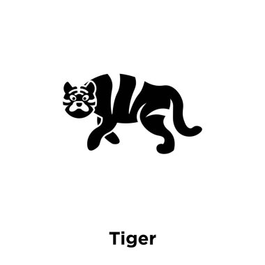 Beyaz arka plan, logo şeffaf arka plan, kaplan işareti kavramı üzerinde izole kaplan simge vektör siyah sembol dolu