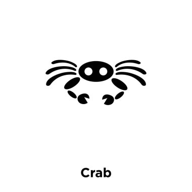 Siyah sembol simge vektör beyaz arka plan, logo şeffaf arka plan, yengeç işareti kavramı üzerinde izole dolu yengeç