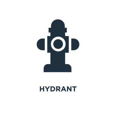 Hidrant simgesi. Siyah vektör çizim dolu. Beyaz arka plan hidrant sembolü. Web ve mobil kullanılabilir.