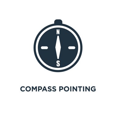 Pusula Kuzey Doğu işaret eden simge. Siyah vektör çizim dolu. Beyaz arka plan Kuzey Doğu işaret sembolü pusula. Web ve mobil kullanılabilir.