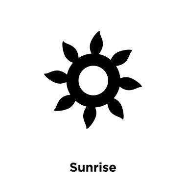 Sunrise simge vektör izole üzerinde beyaz arka plan, gündoğumu kavramı logo şeffaf arka plan, dolgulu siyah sembolü imzalamak