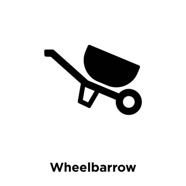 Beyaz arka plan, logo şeffaf arka plan, el arabası işareti kavramı üzerinde izole el arabası simge vektör siyah sembol dolu