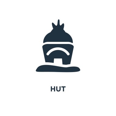 Kulübe simgesi. Siyah vektör çizim dolu. Beyaz arka plan kulübe sembolü. Web ve mobil kullanılabilir.