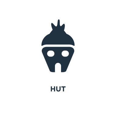 Kulübe simgesi. Siyah vektör çizim dolu. Beyaz arka plan kulübe sembolü. Web ve mobil kullanılabilir.