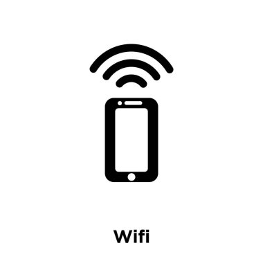 Beyaz arka plan, logo şeffaf arka plan, Wifi işareti kavramı üzerinde izole Wifi simge vektör siyah sembol dolu