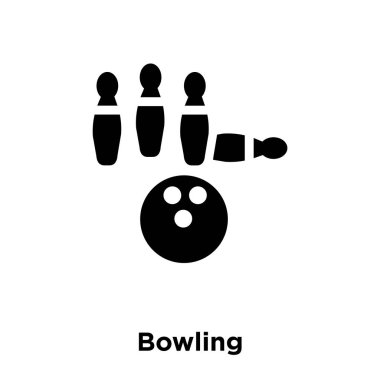 Beyaz arka plan üzerinde izole simge vektör Bovling, logo şeffaf arka plan üzerinde işareti Bovling kavramı dolu siyah sembolü