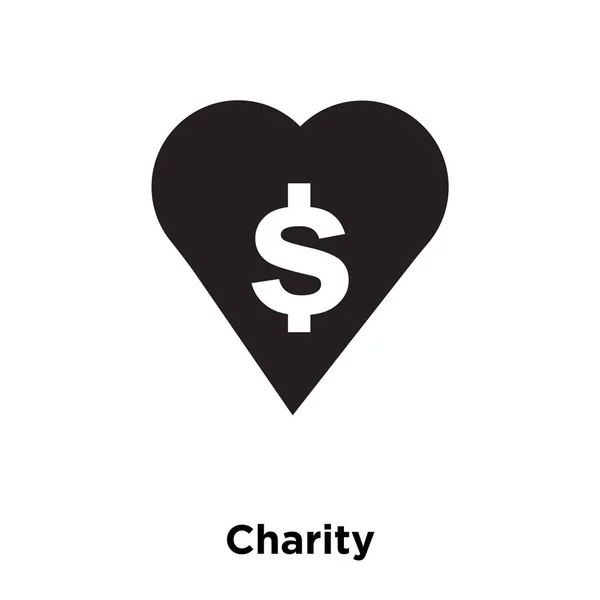 慈善图标矢量孤立在白色背景上 标志概念的慈善标志在透明的背景下 充满黑色符号 — 图库矢量图片
