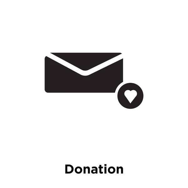白い背景に 透明な背景に寄付サインのロゴのコンセプトに分離された寄付のアイコン ベクトルいっぱい黒い記号 — ストックベクタ